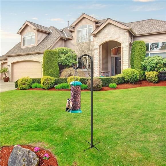 Shepherd Hooks for Outdoor, 1 Pack 62 Inch Bird Feeder Pole with 5 Prongs Base - Picture 6 of 7